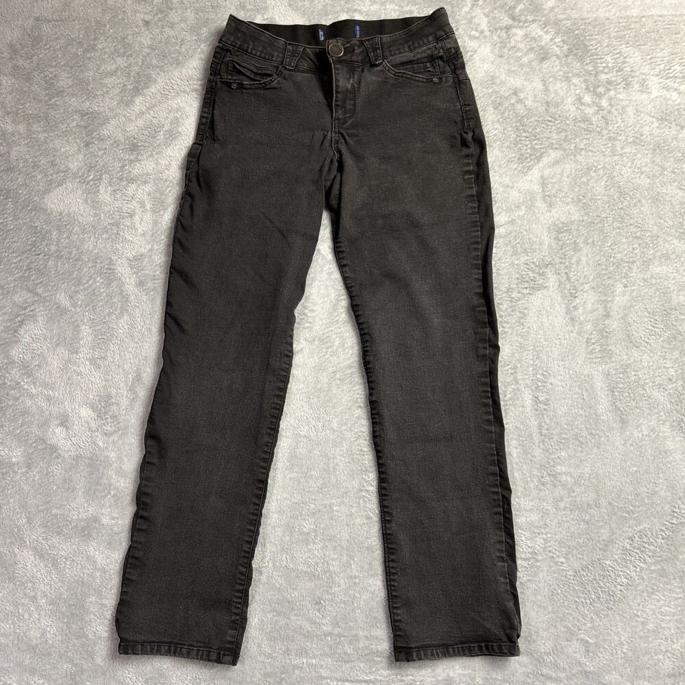 Democracy Womens Jeans Skinny Blue Denim Black "Ab"solution Elastic Waist 6P